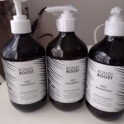 3 Full Bottles Of Bondi Boost HG Shampoo