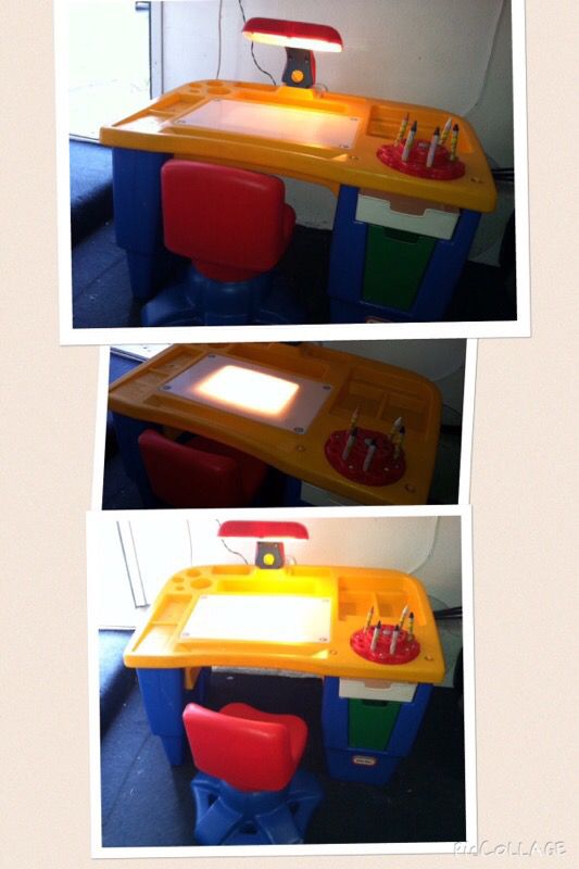 Little Tikes Art Desk With Light And Swivel Chair For Sale In