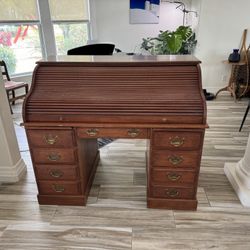 High Quality Solid Cherry Roll top Desk
