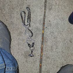Heavy Stainless Steel Necklace With Thor's Hammer