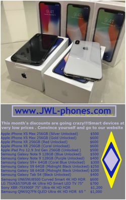 ^.^ iPHONES X,XS,XR 200$