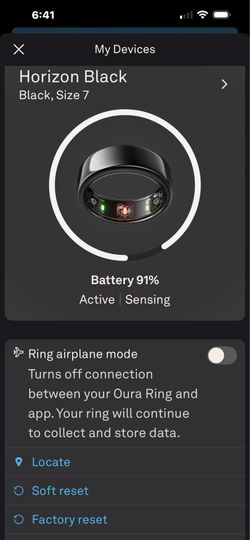 Oura Ring Gen 3, Horizon Black, Size 7