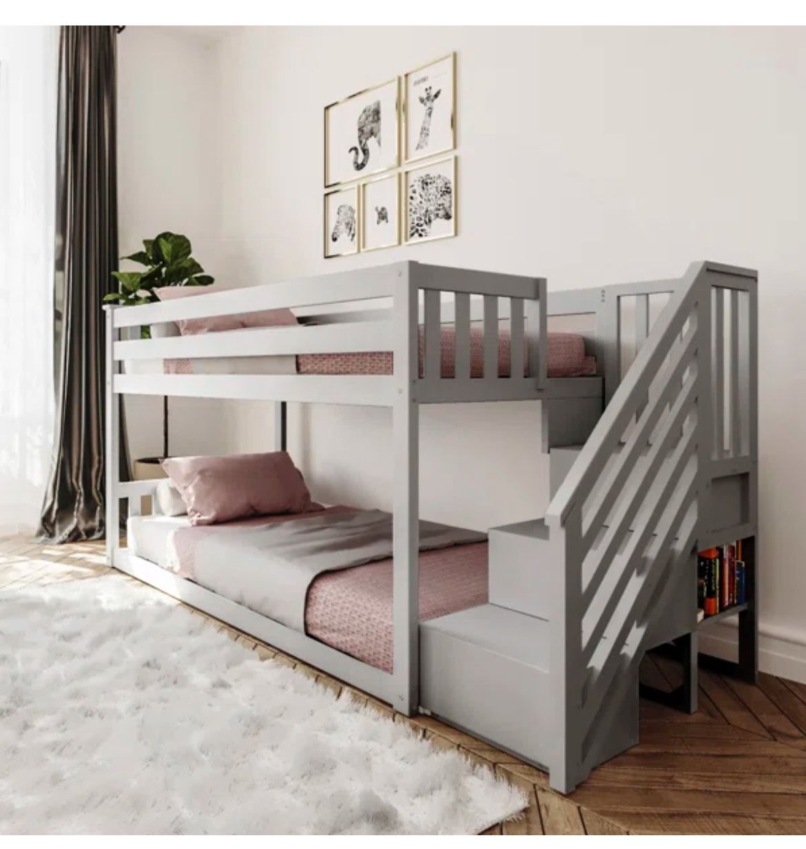 Jean Twin Over Twin Solid Wood Standard Bunk Bed