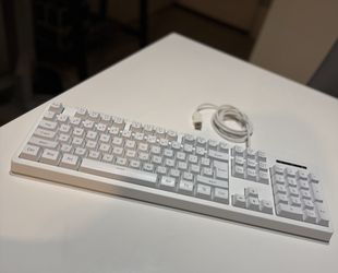 White Gaming Keyboard (USB Wired With Rainbow LED - Backlit)