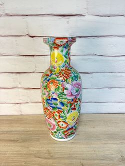 Large 24" Asian Mille-fleur 1,000 Flowers Vase