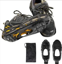 ELEVON Snow Shoe Grips – Ice & Snow Traction Cleats – Black – Size Large – New