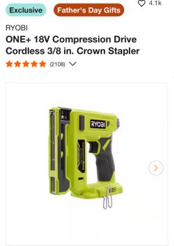 Ryobi Staple Gun 18 Volt 