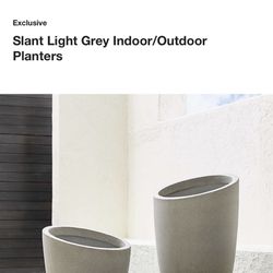 Crate And Barrel Concrete Slanted Planters 