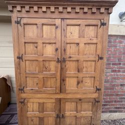 Antique Mission Style Wardrobe 