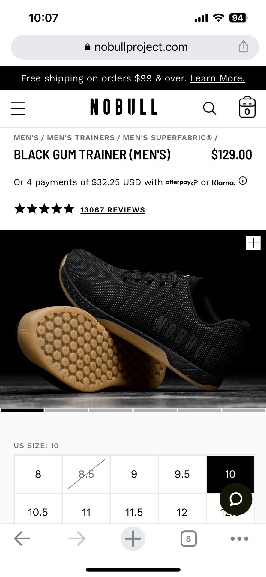 Nobull Black Trainers - Size 10 (Never Worn)