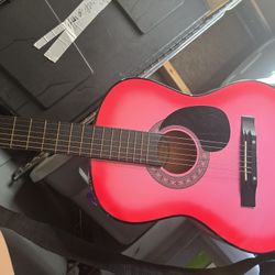 Pink Acoustic Guitar