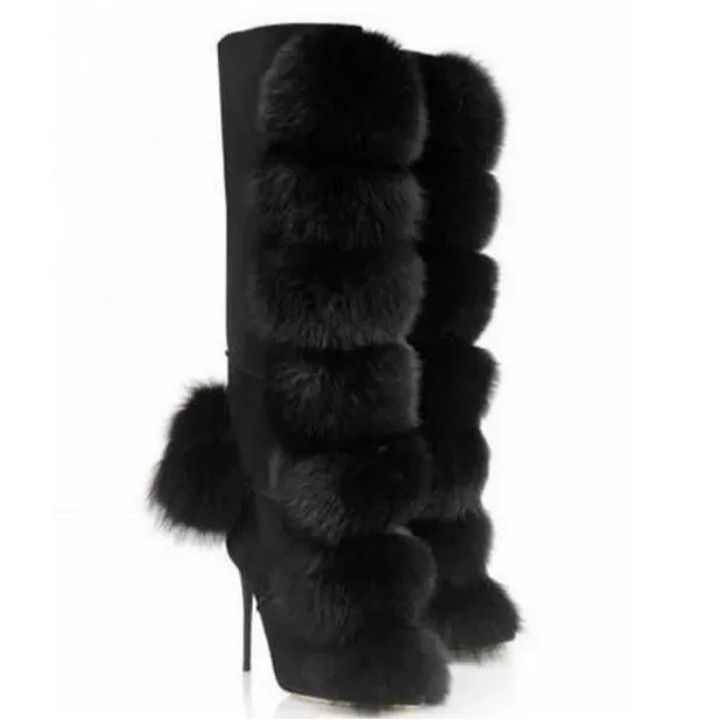 Fur FAUX Boots/ BLACK