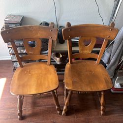 Wooden Chairs (Pair)