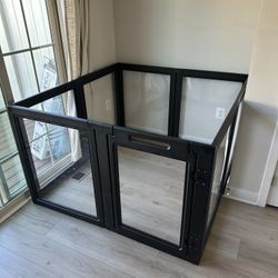 FXW AuraSpace Acrylic Indoor Dog Playpen for Medium Dogs, 35 Inch, 8 Panels, Black