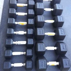 Brand new Rubber Hex Dumbbells 10 Through 40lb Pairs