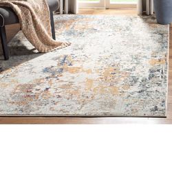 SAFAVIEH Madison Collection Accent Rug - 4' x 6', Grey & Beige, Modern Abstract Design, Non-Shedding & Easy Care, Ideal for High Traffic Areas in Entr