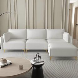 ❗️One Left in Stock❗️Generic Sectional Sofa with USB Beige Fabric