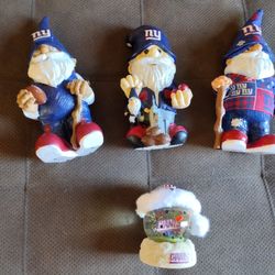 NFL Giants Gnomes And Snow Globe