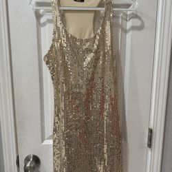 Gold Sequin Tank Dress