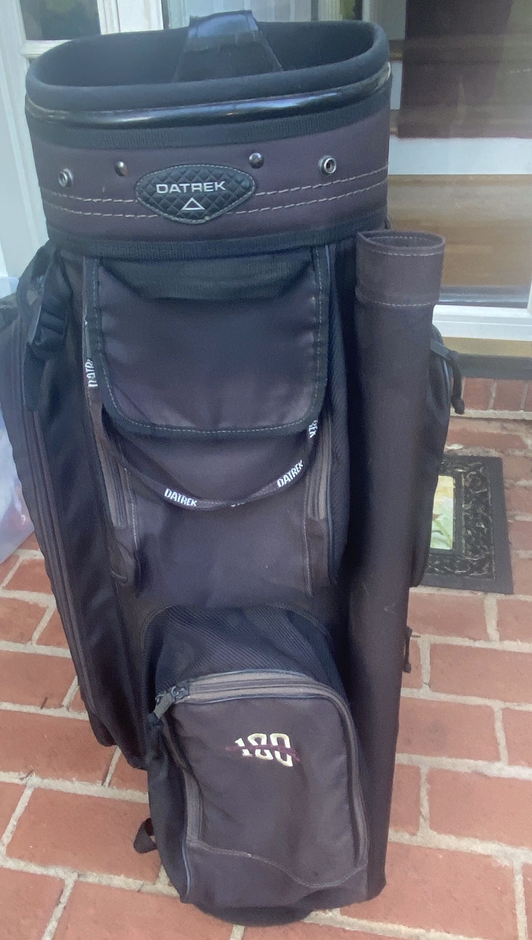 DATREK Golf Bag w/ 14-Way Club Dividers & Carry Strap / Umbrella Holder - Brown & Black