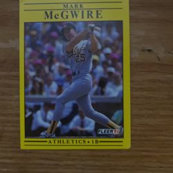 1991 Fleet Mark McGwire Baseball Card 