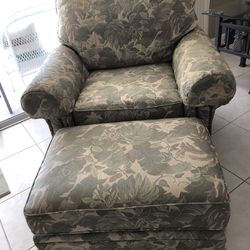 HuntingtonHouse Upholstered Chair And Ottoman