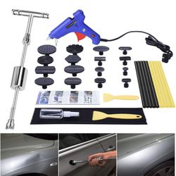 Car Dent Remover Tool, Paintless Dent Repair Kit, Pro Slide Hammer Tools with 16pcs Thickened Black Tabs for DIY Automobile Body Dent Removal