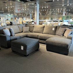 Grey 3PC Chaise sectional couch