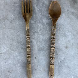 Wall kitchen decor 36” long spoon and fork set vintage