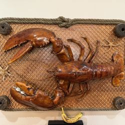 Vintage 1955 Gloucester MA Mounted Lobster Nautical Wall Art – Large 37” Maritime Decor