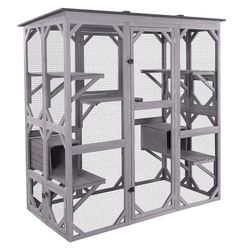 Aivituvin Walk-in Cat Enclosure AIR37, 71.1" Extra Large Outdoor Catio, Connects to House - Cat Catio