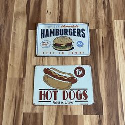 Vintage Hamburger And Hotdog Signs 
