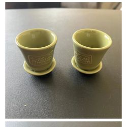 Longaberger Collectors Club May Series Miniature Peony Pots Set Of 2