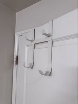 IKEA DUMSNACK White Over-the-Door 4-Hook Hanger 8x11”
