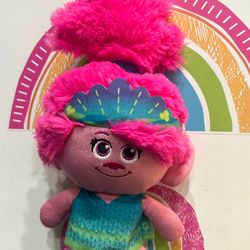 POPPY THE PINK TROLL 10 INCH PLUSH (to top of hair)