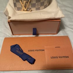 Discontinued White Louis Vuitton Damier Belt