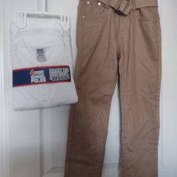 4 School Polo Shirts with Pants