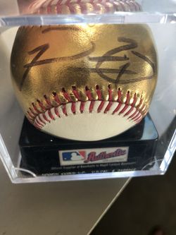 Prince Fielder Gold Leafed Signed Baseball