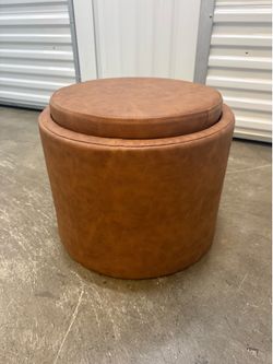 Round Storage Ottoman