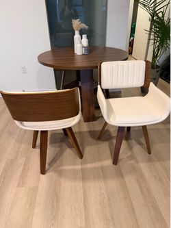 Modern Walnut Swivel Dining Chairs – Wayfair – Like New (Set of 2)
