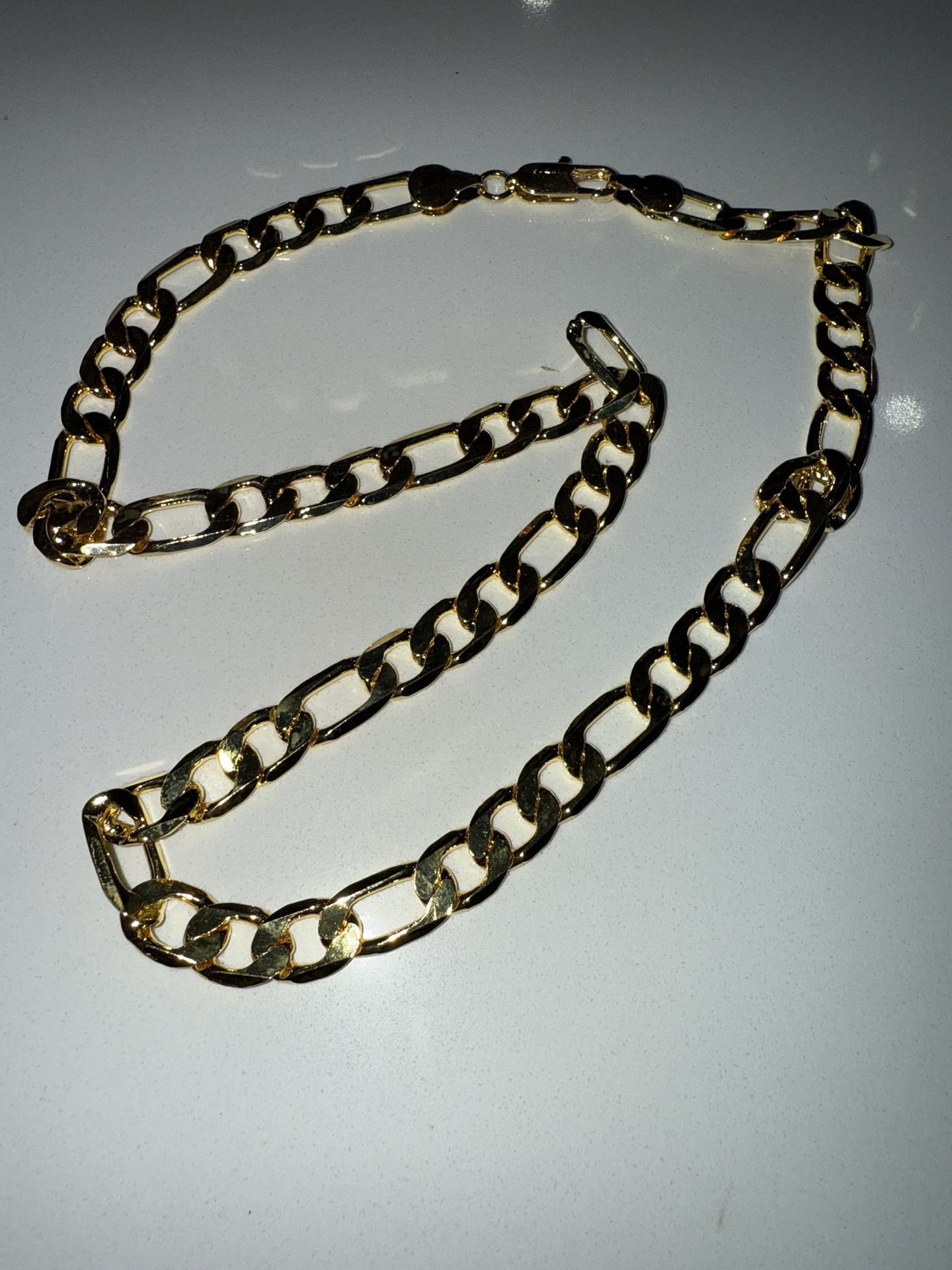 Gold Over Silver Chain Figaro Link