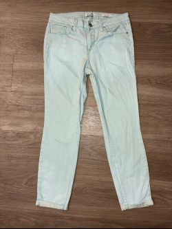 Jessica Simpson Rolled Crop Skinny Jeans Mint Green Size 8/29