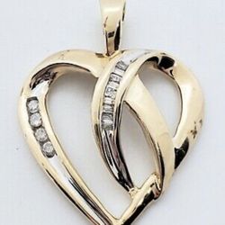 10kt Dije De Oro 💛 Solido Con Diamantes 💎