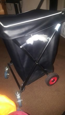 Leather foldable trolley