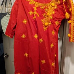 Woman Dress Pakistani Shalwar Khmees Size Large 2