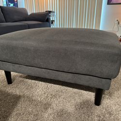 Grey Rectangular Ottoman