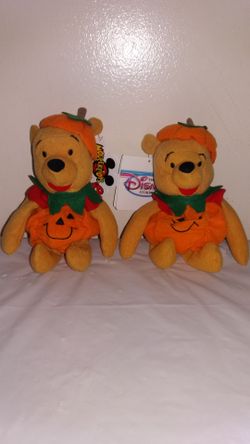New Disney Pumpkin Pooh 8" w/ tags Beanie Babies