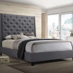 Gray Queen. Size Bed Frame 