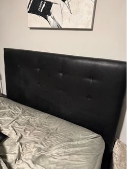 Bed frame all black leather $50