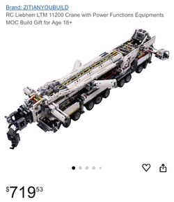 Completed White LEGO Crane - 7794 Pieces